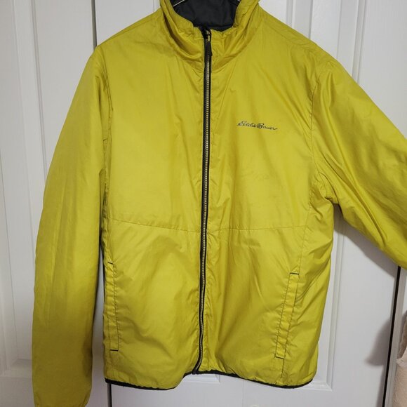 Eddie Bauer Grey/Yellow Reversible Light Down Jacket [Size: Men's Small] - Picture 5 of 7